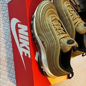 Nike Gold and Black Sneakers